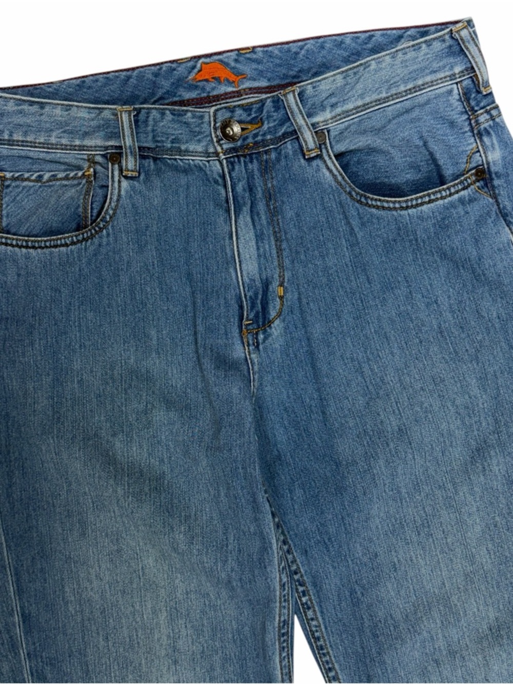Tommy Bahama Jeans Mens 33x30 Blue Cayman Relaxed Medium Wash Stretch Denim Pant